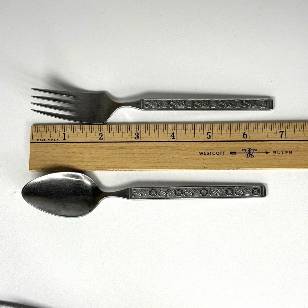 Vtg Gold Standard Night Blossom‎ Flatware 11 Pc Japan Floral MCM